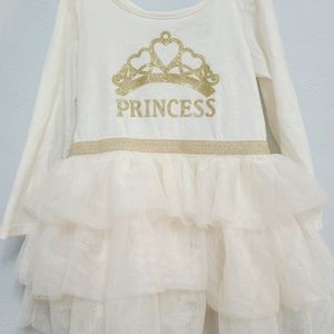 children's place gold princess logo dress